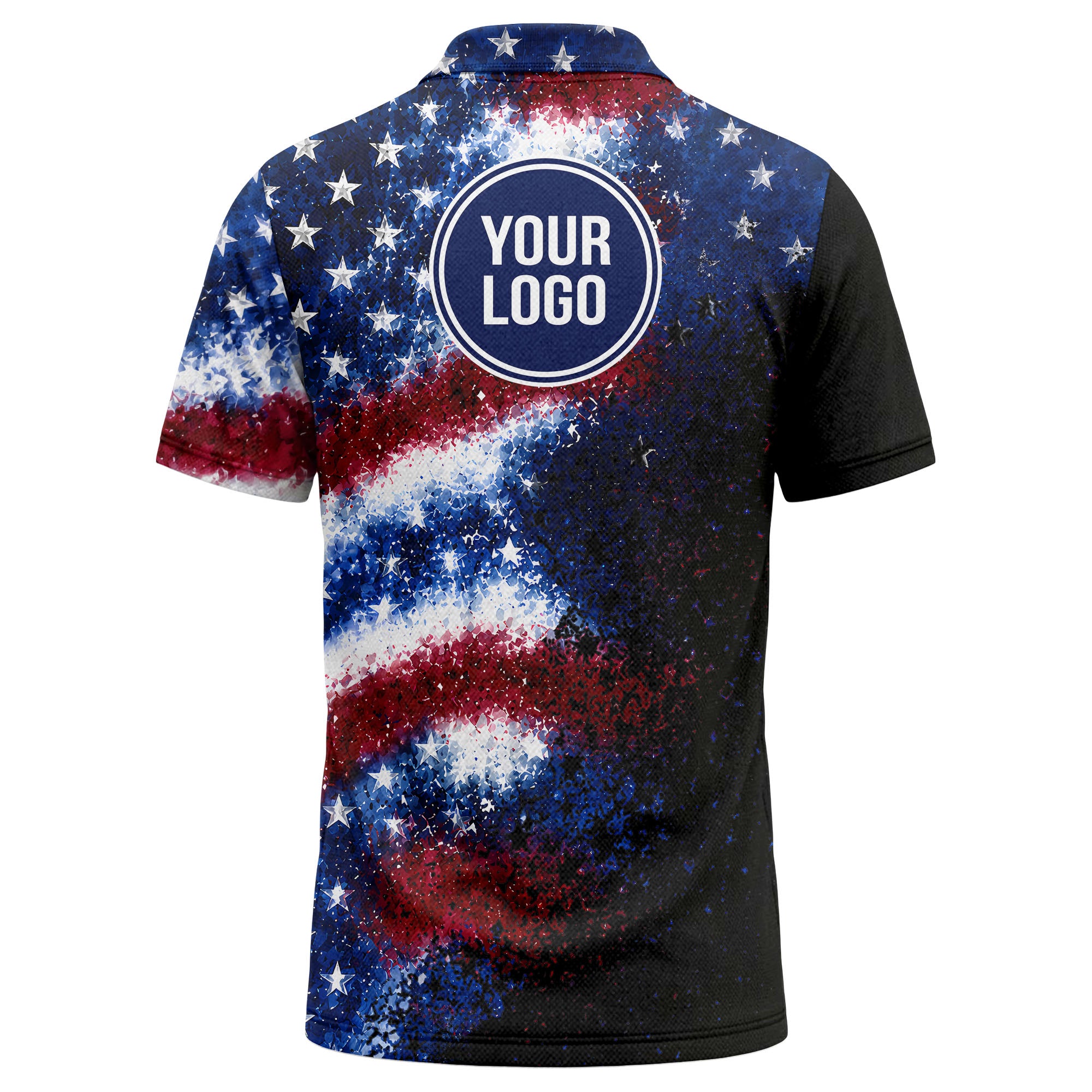 stars & stripes american flag all over print polo shirt
