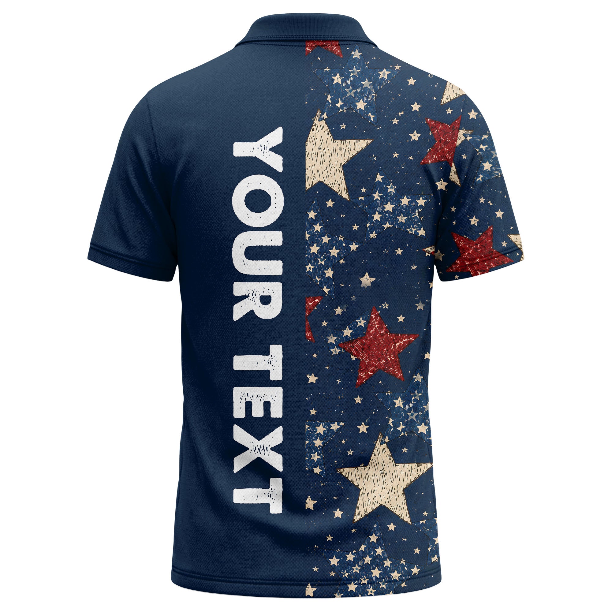 stars & stripes texas map patriotic polo shirt in navy blue