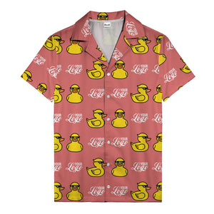 sunglassed rubber ducky parade custom logo hawaiian shirt
