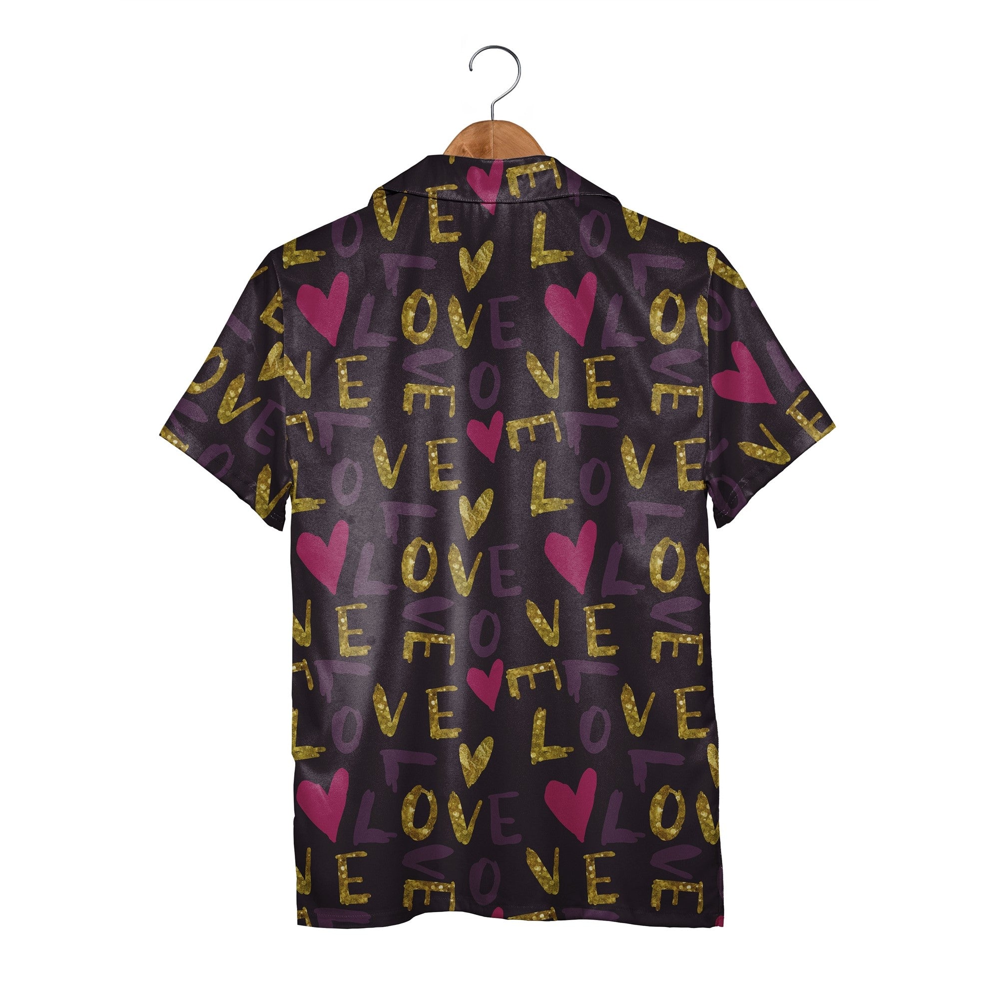 Sweet Pink Hearts Hawaiian Shirt with Large Flowers and Ribbon Bows
