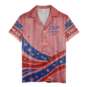 usa 250th anniversary fireworks hawaiian shirt, patriotic aloha button down shirt