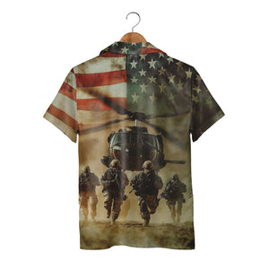 USA Patriotic Soldiers & American Flag Military Hawaiian Shirt – Army Pride