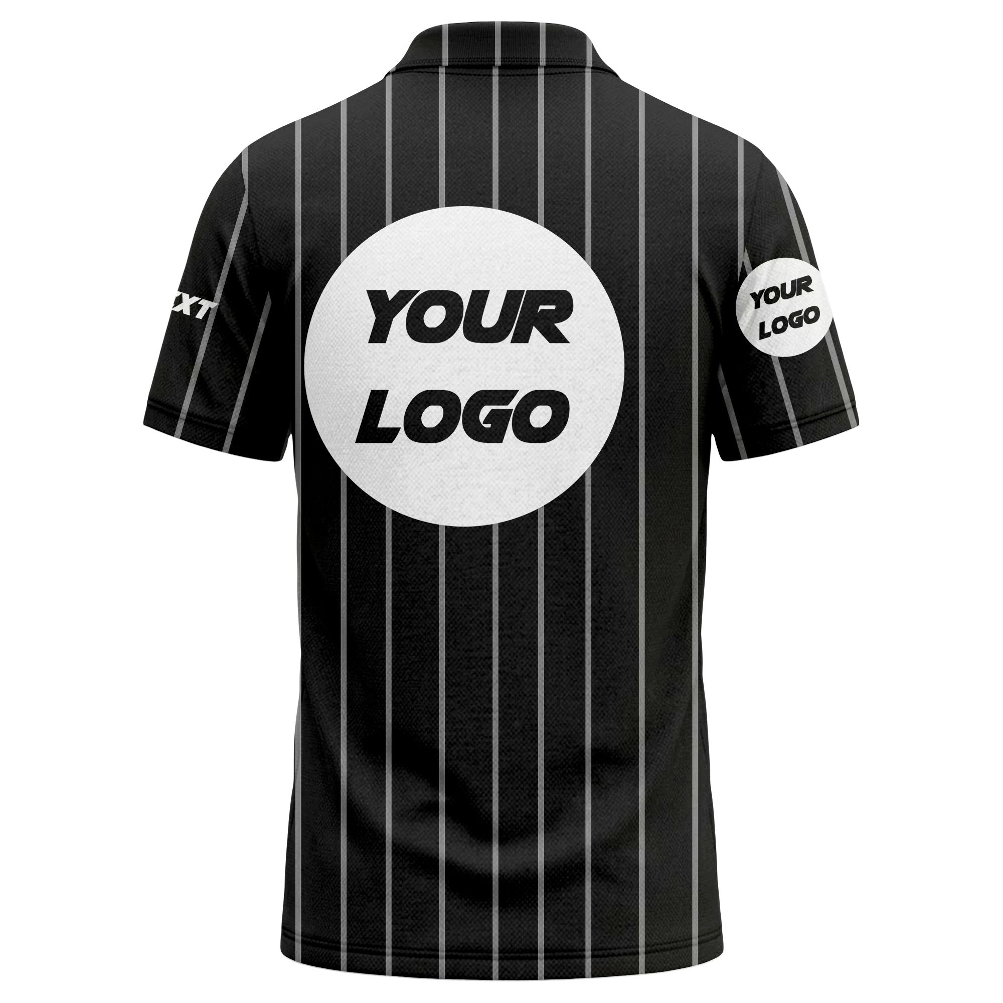 vertical pinstripe custom logo personalized text polo shirt