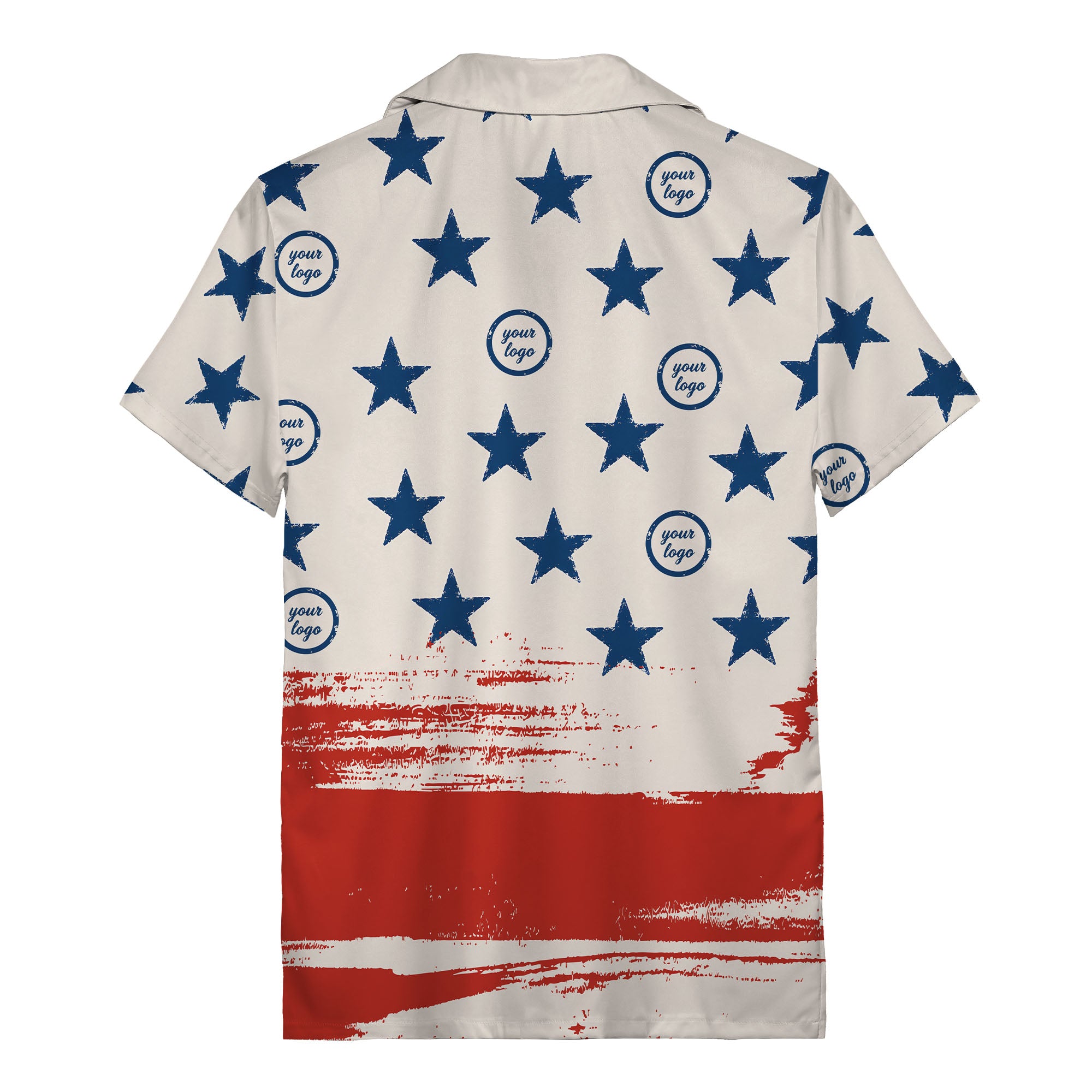 vintage american flag stars & stripes patriotic hawaiian shirt