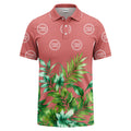 watercolor exotic ferns & logo circle polo shirt