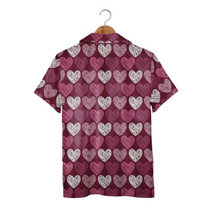 Watercolor Hearts Hawaiian Shirt with Polka Dots Gems and Cookie Shapes