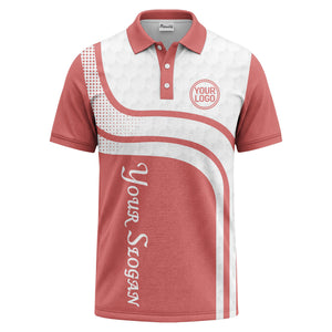 wave hexagon graphic golf polo shirt with custom logo