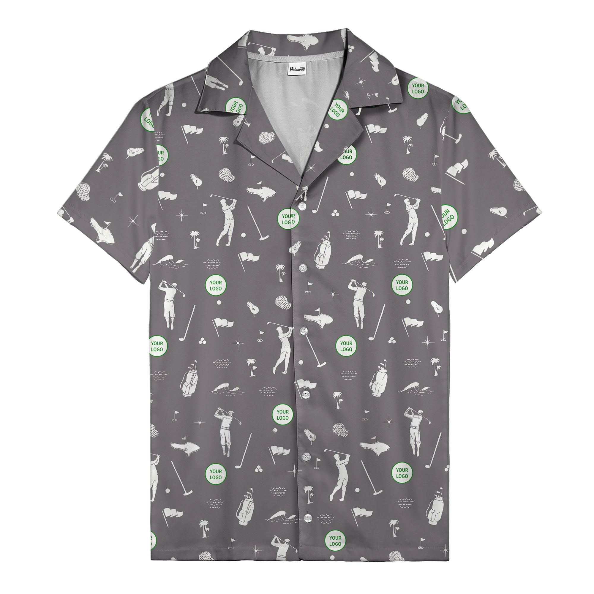Whimsical Golfers Palm Wave Hawaiian Shirt Aloha Button Down Shirt
