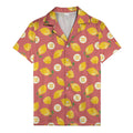 zesty lemon watercolor lemon slices & leaf hawaiian shirt