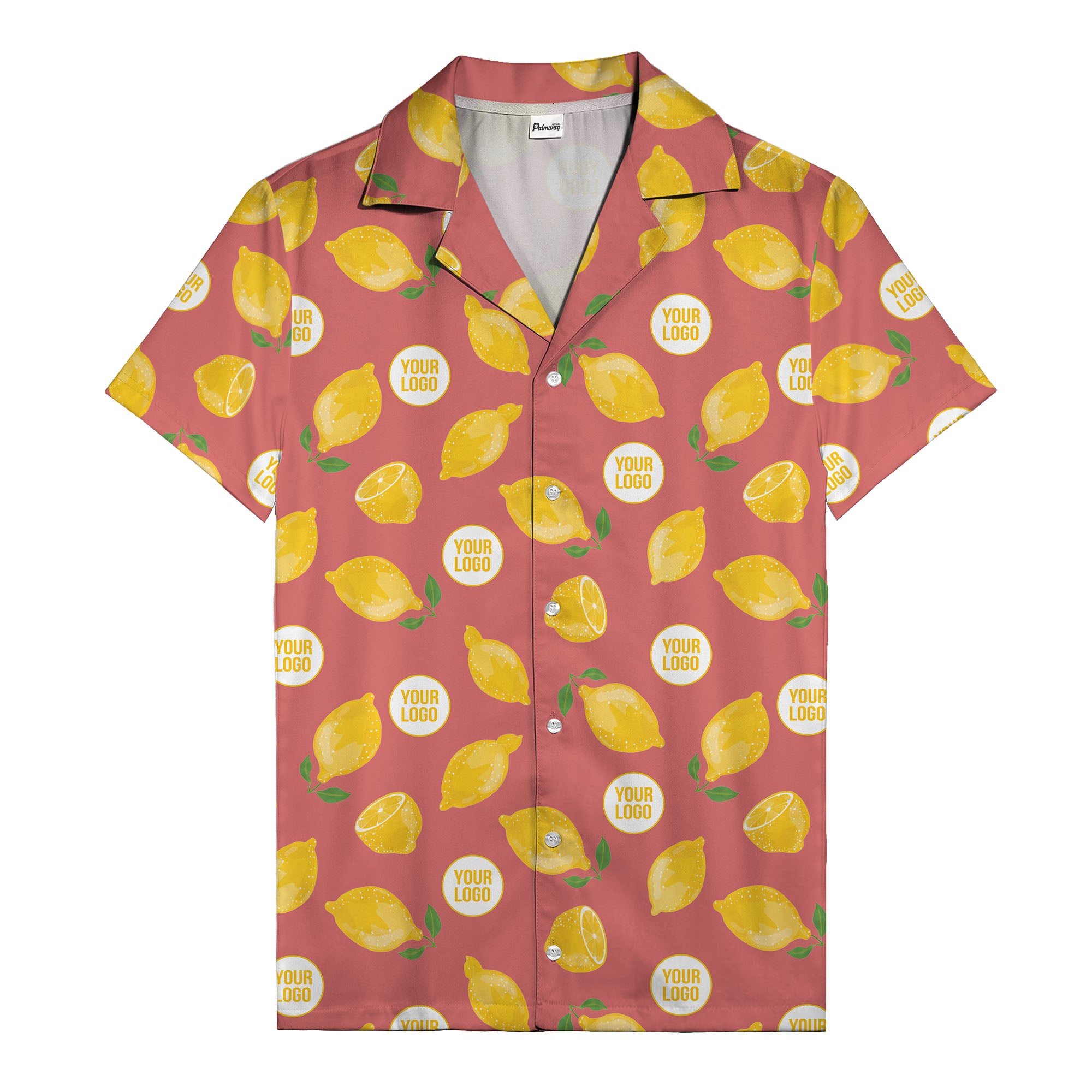 zesty lemon watercolor lemon slices & leaf hawaiian shirt