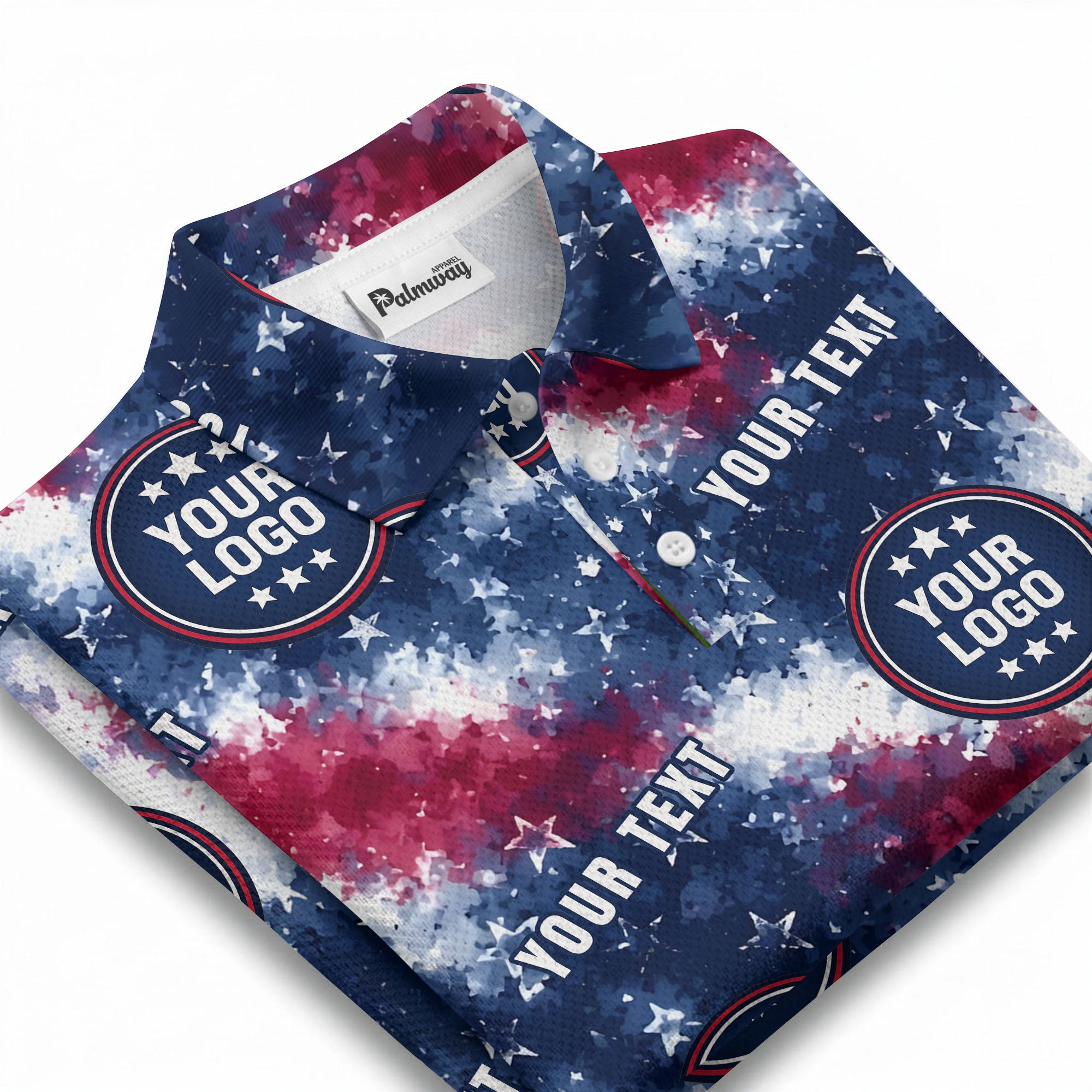 american flag stars & stripes patriotic polo shirt for men