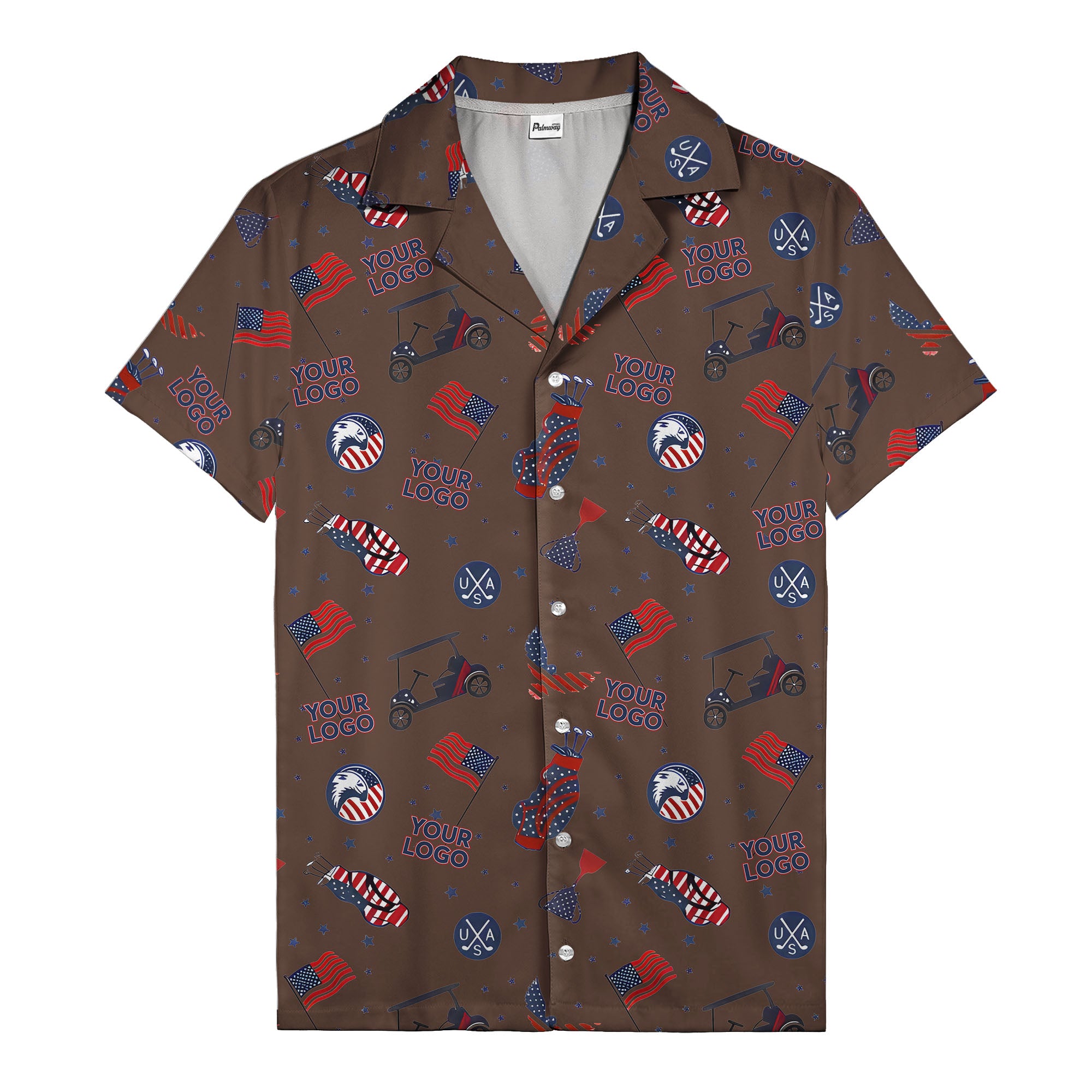 american golf flags bald eagles golf carts hawaiian shirt for men