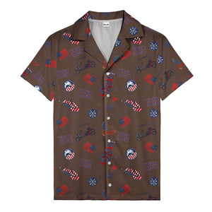 american golf flags bald eagles golf carts hawaiian shirt for men