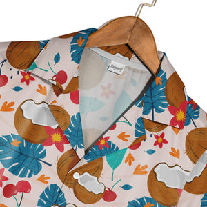 Aqua Blue Margarita Flip-Flop Hawaiian Shirt with Watermelon and Popsicles