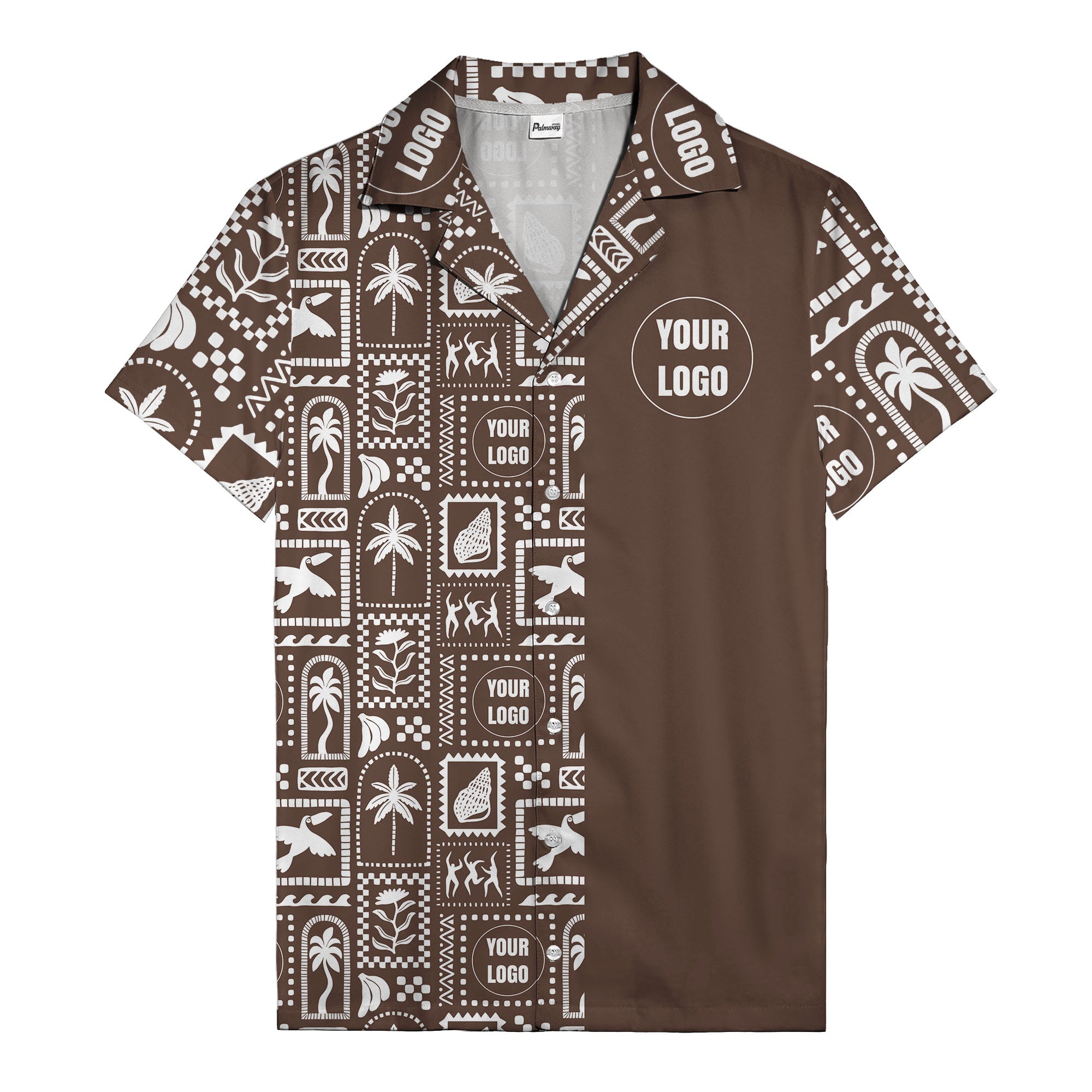 black palm trees & toucans graphic hawaiian shirt for men