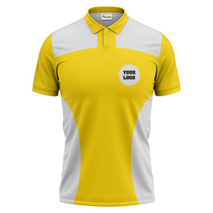 black white contrast panel customizable logo polo shirt for men