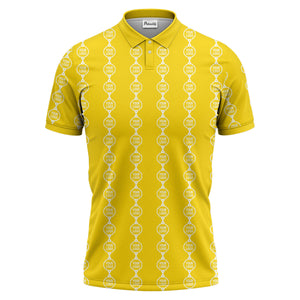 chain link customizable logos black white graphic polo shirt