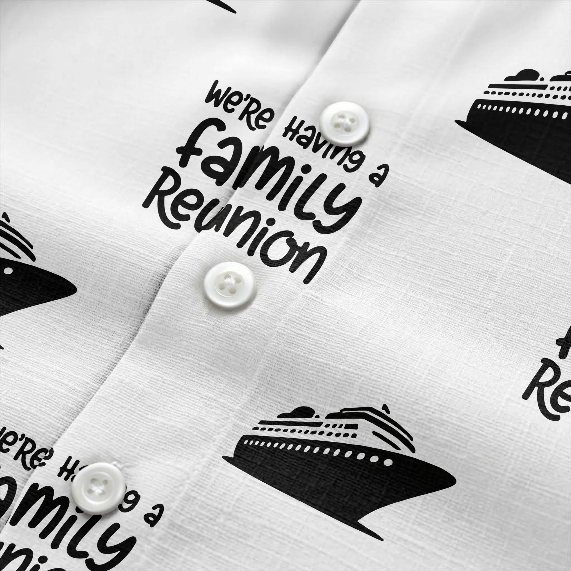 cruise ship silhouettes and family reunion text repeat hawaiian shirt