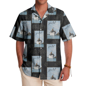 cruise ships & palm tree islands hawaiian shirt for men
