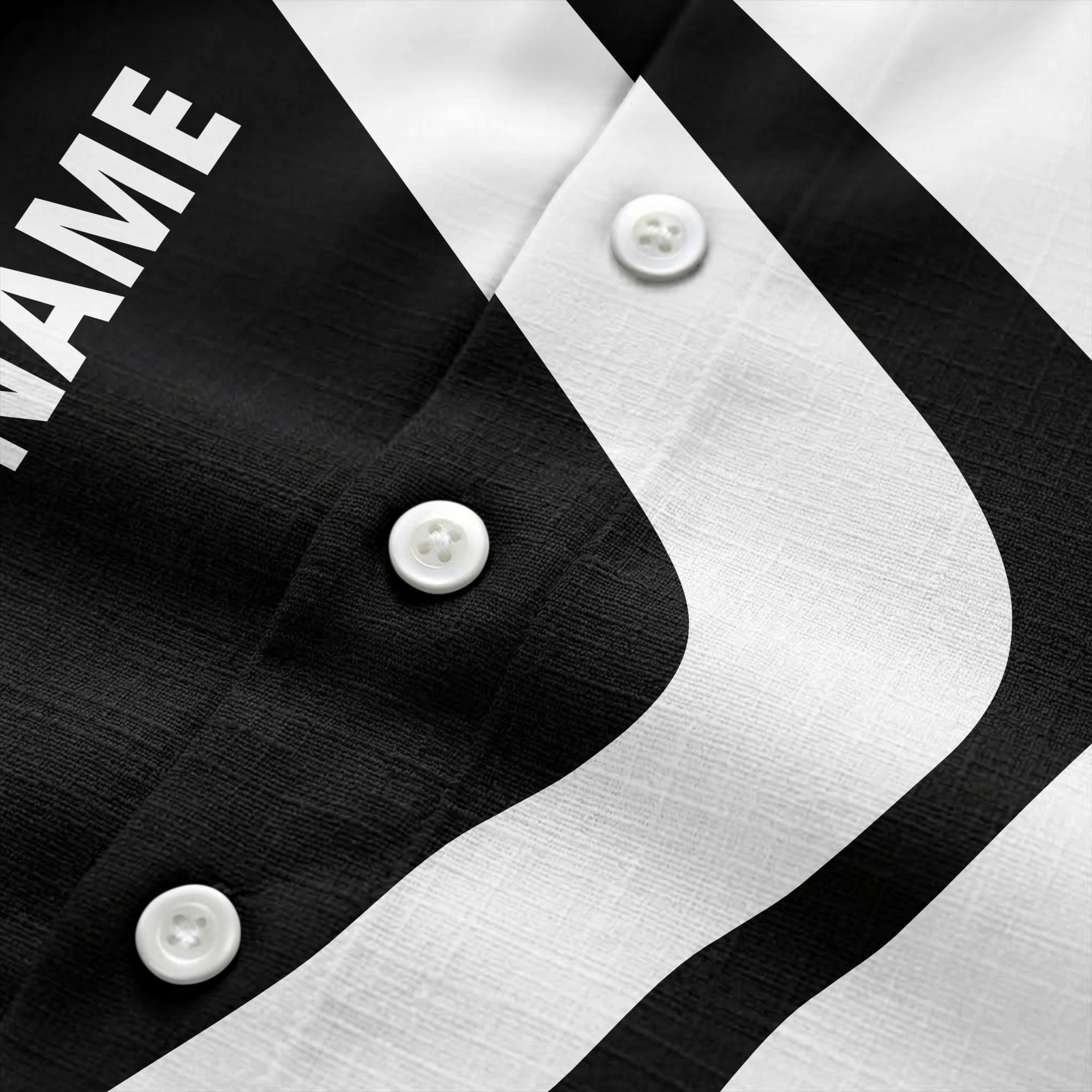 custom logo geometric stripe corporate hawaiian shirt for men
