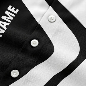 custom logo geometric stripe corporate hawaiian shirt for men