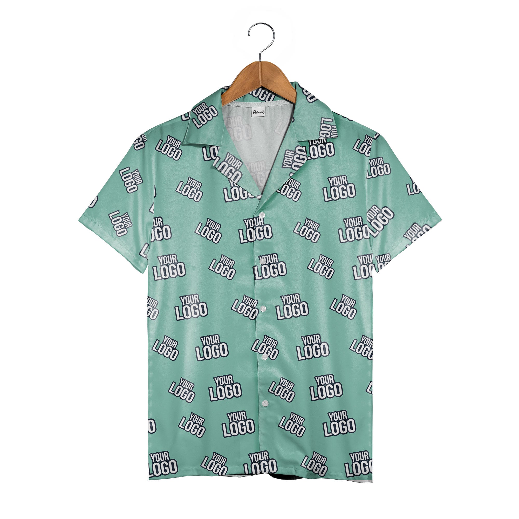 Custom Logo Hawaiian Shirt - Personalized Branded Repeating Text Pattern Design