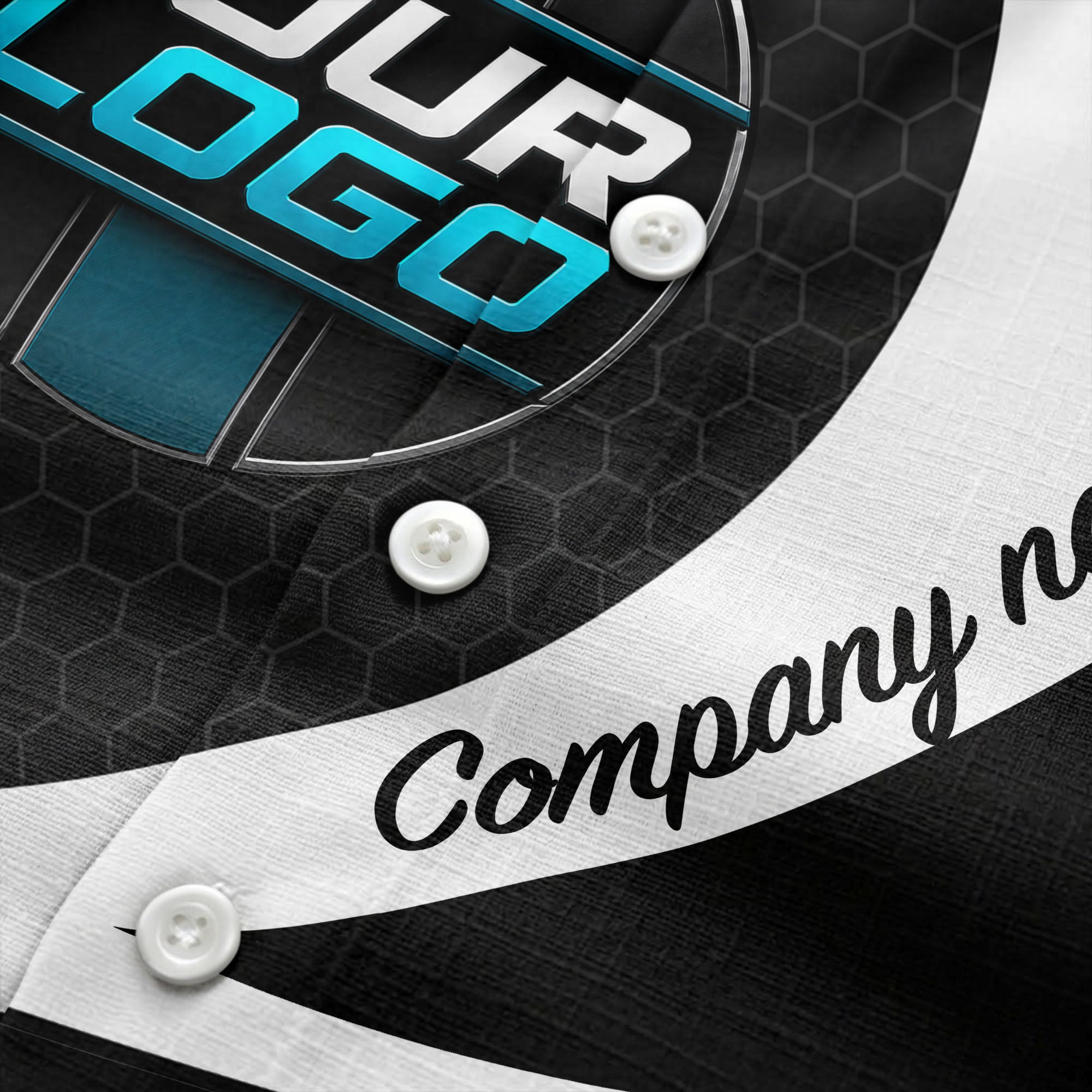 custom logo hexagon diagonal stripe hawaiian shirt for men