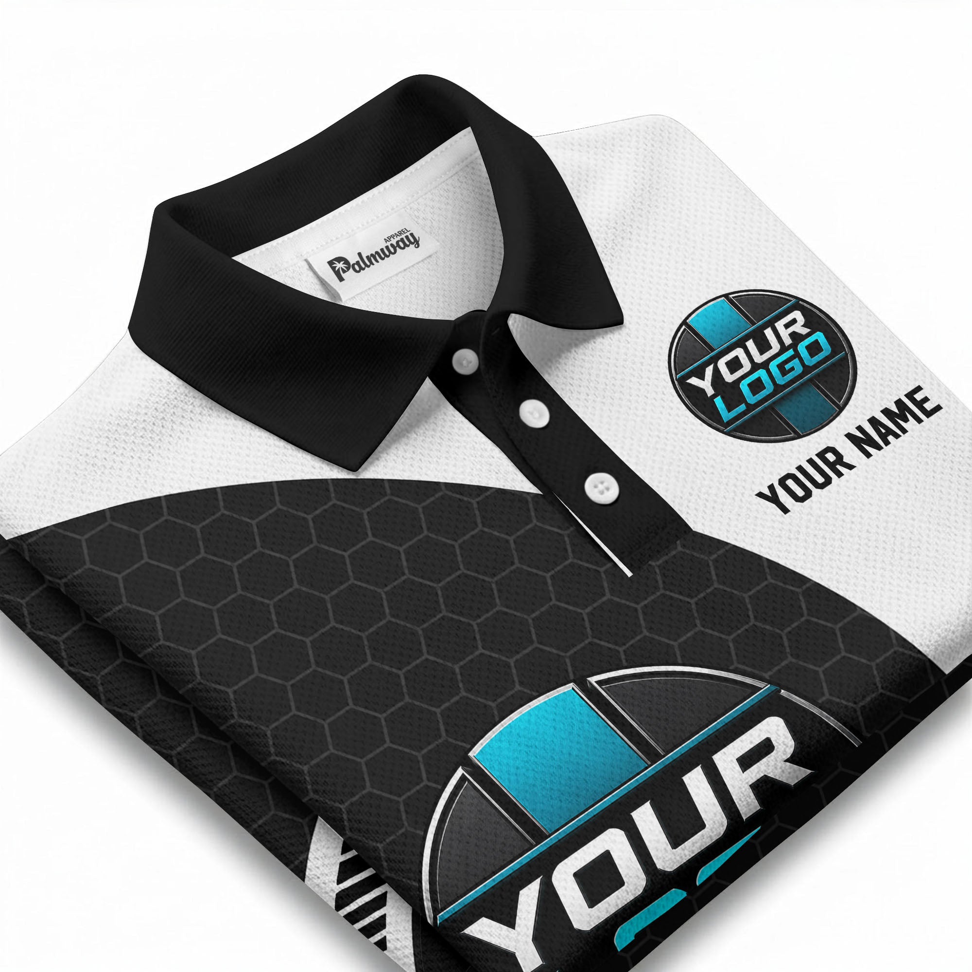 custom logo hexagon diagonal stripes polo shirt for men