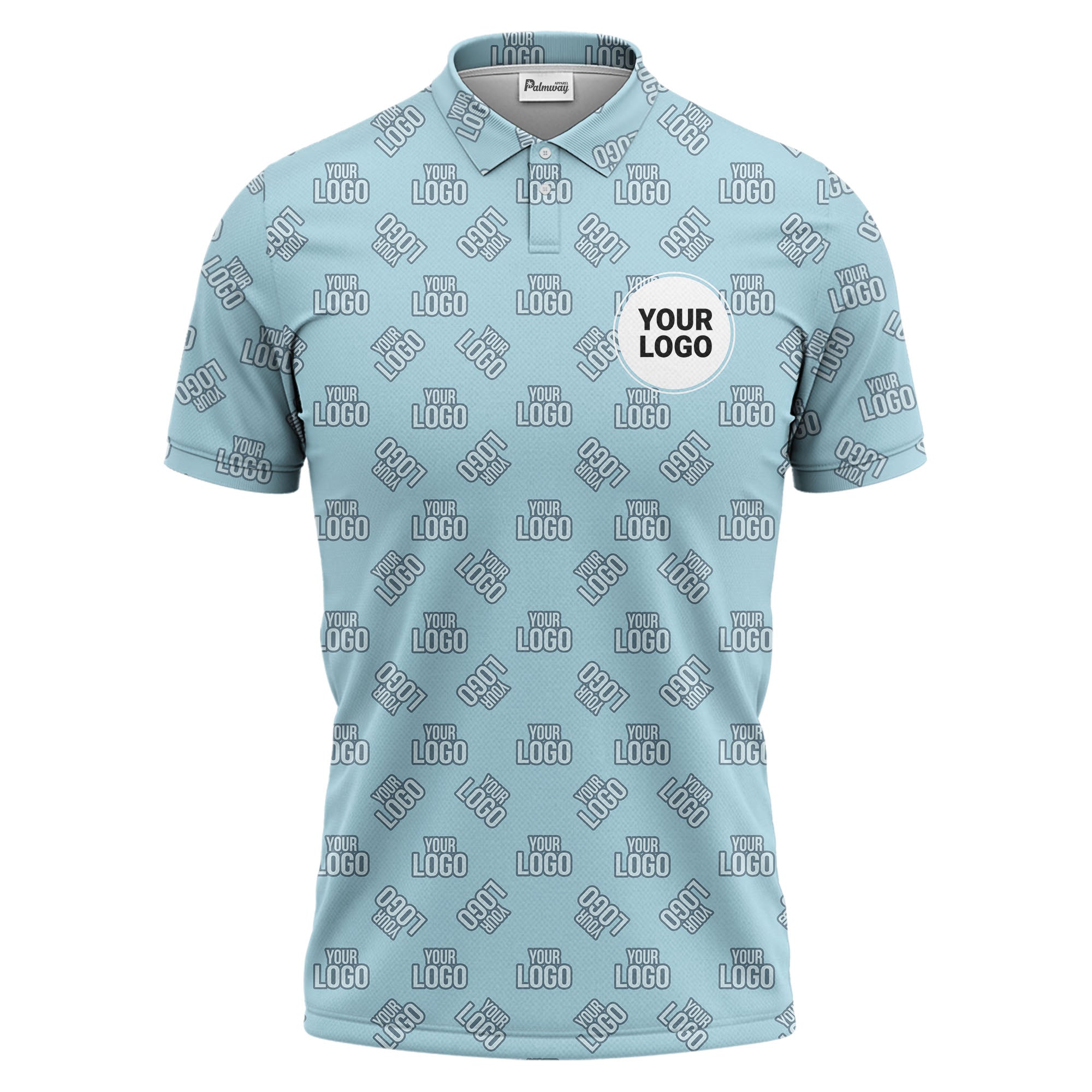 custom logo monogram all over print polo shirt for business & corporate events
