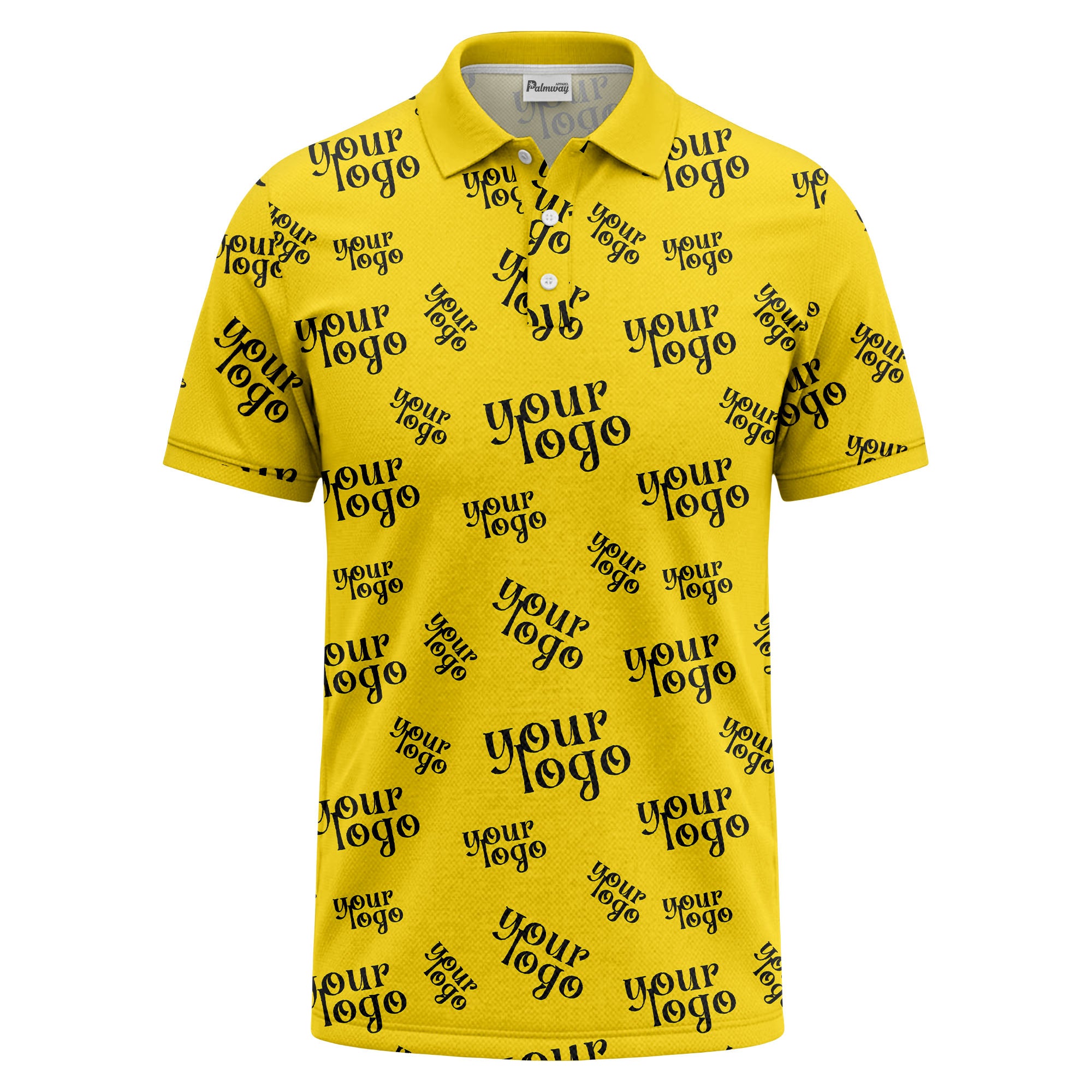 custom logo repeat typography minimalist polo shirt