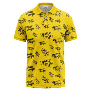 custom logo repeat typography minimalist polo shirt