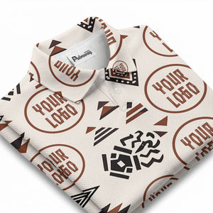 custom multi color geometric pattern polo shirt with abstract logo design for men hawaiian shirt