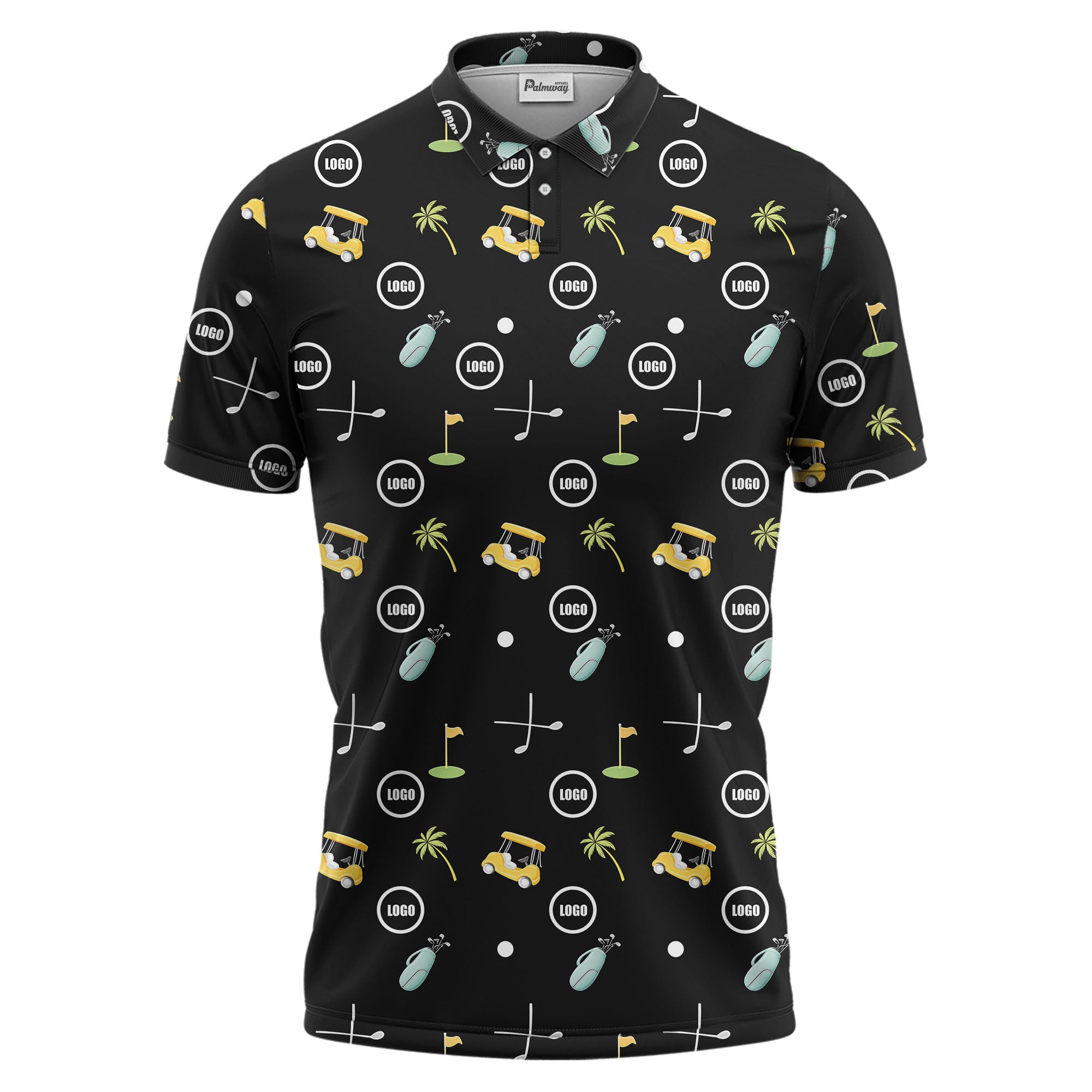 golf course pattern polo shirt hawaiian shirt