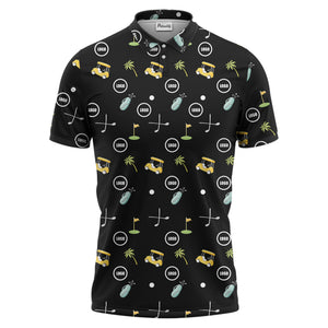 golf course pattern polo shirt hawaiian shirt