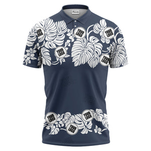 custom multi color monstera hawaiian floral tropical golf polo shirt for men