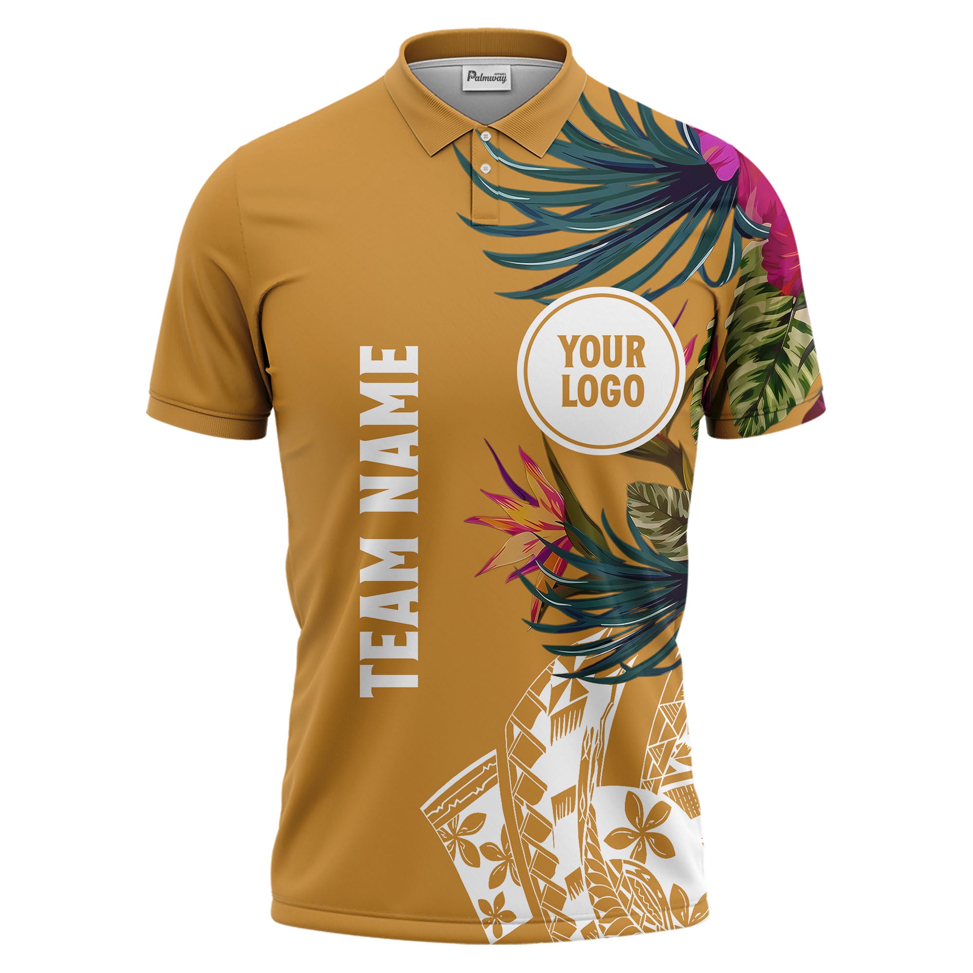 tropical floral team polo shirt hawaiian shirt