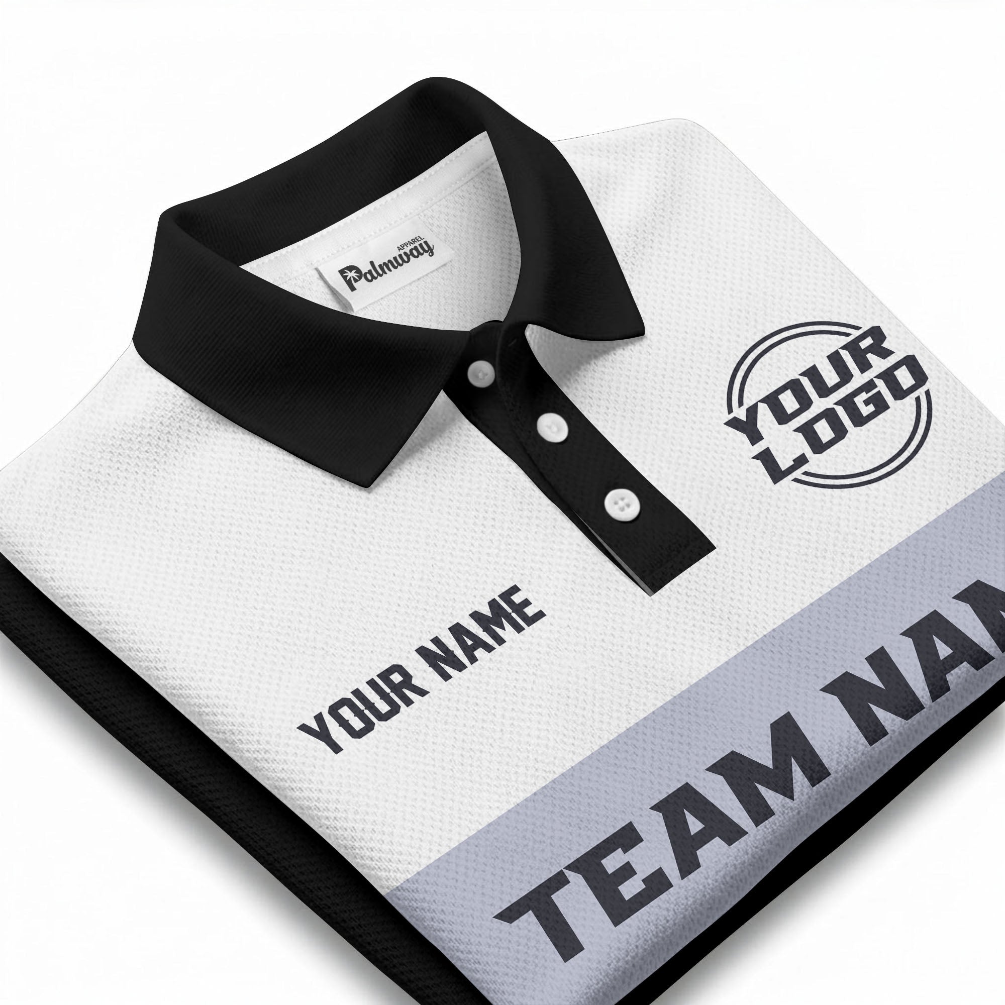 custom team name logo horizontal stripe polo shirt for men