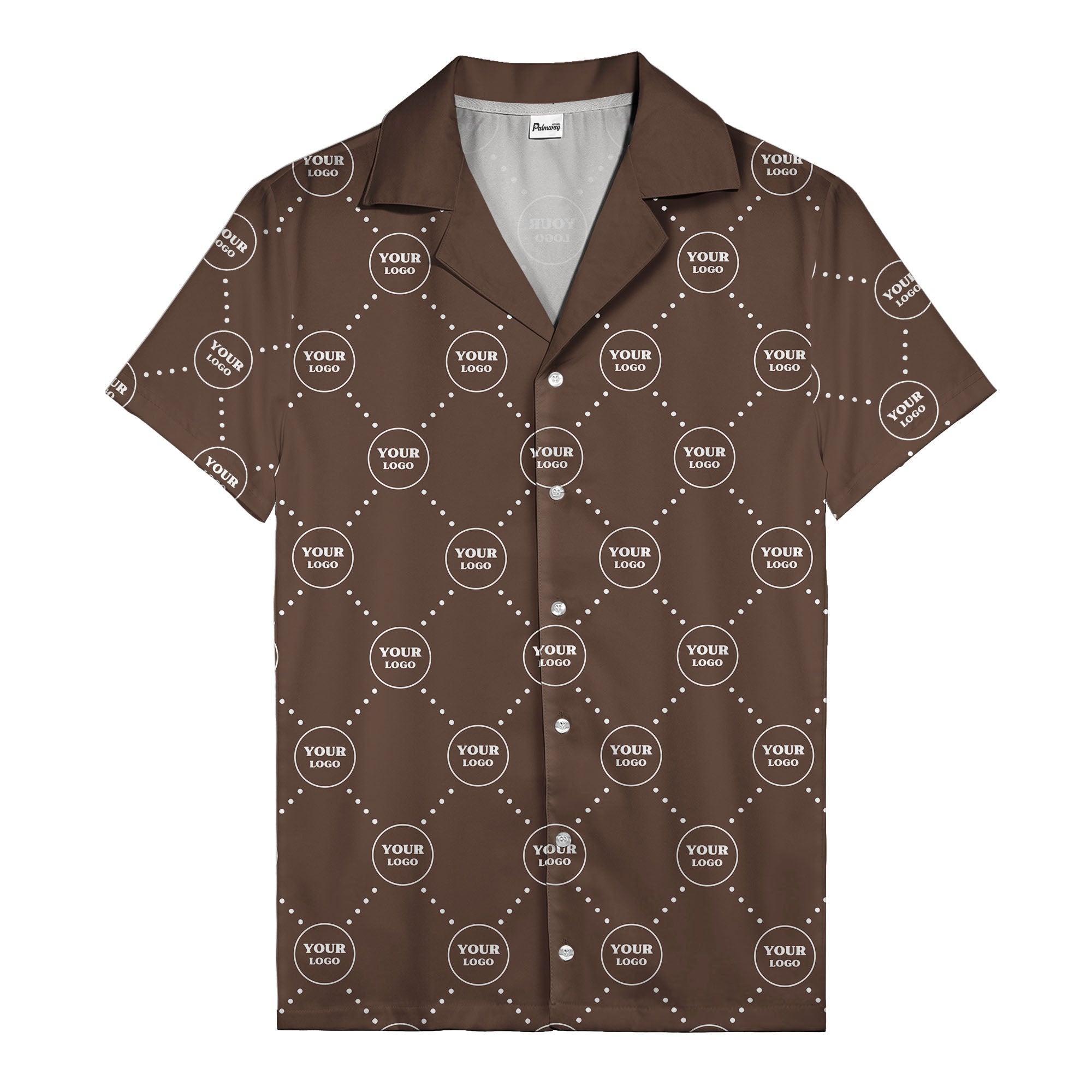 customizable logo circles and dotted lines monochrome hawaiian shirt