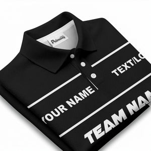 customizable team name chevron stripe polo shirt for men