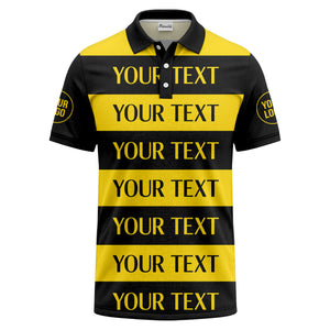 customizable text on bold horizontal stripes polo shirt