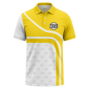 diagonal black-white custom logo stripe polo shirt for golf
