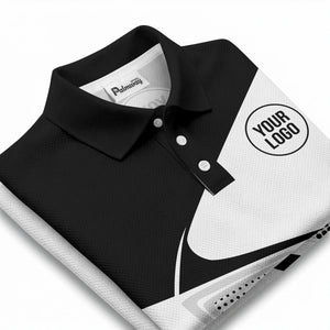 diagonal stripe dot geometric polo shirt for men