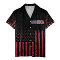 distressed american flag stars & stripes graphic hawaiian shirt for men