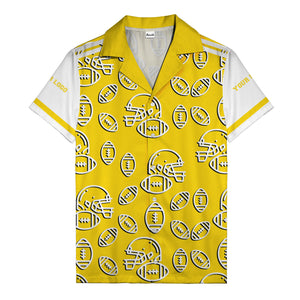 football helmets & balls repeat hawaiian shirt for men
