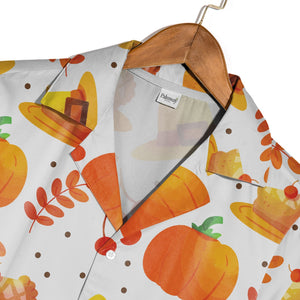 Happy Thanksgiving Day Hawaiian Shirt with Pumpkins and Cherry Pie Slices