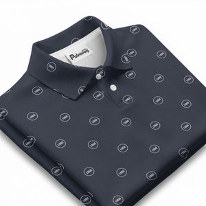 Illustrated Monogram Circles Logo Repeat Polo Shirt For Professional Uniform Style