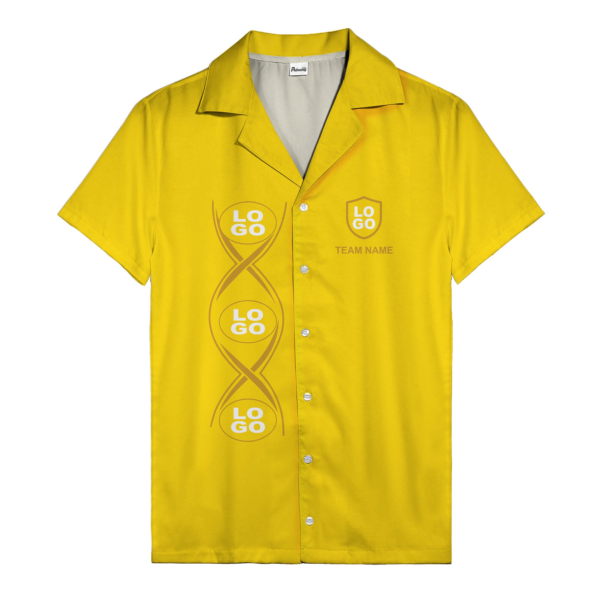 infinity symbol & shield crest black gold hawaiian shirt for men