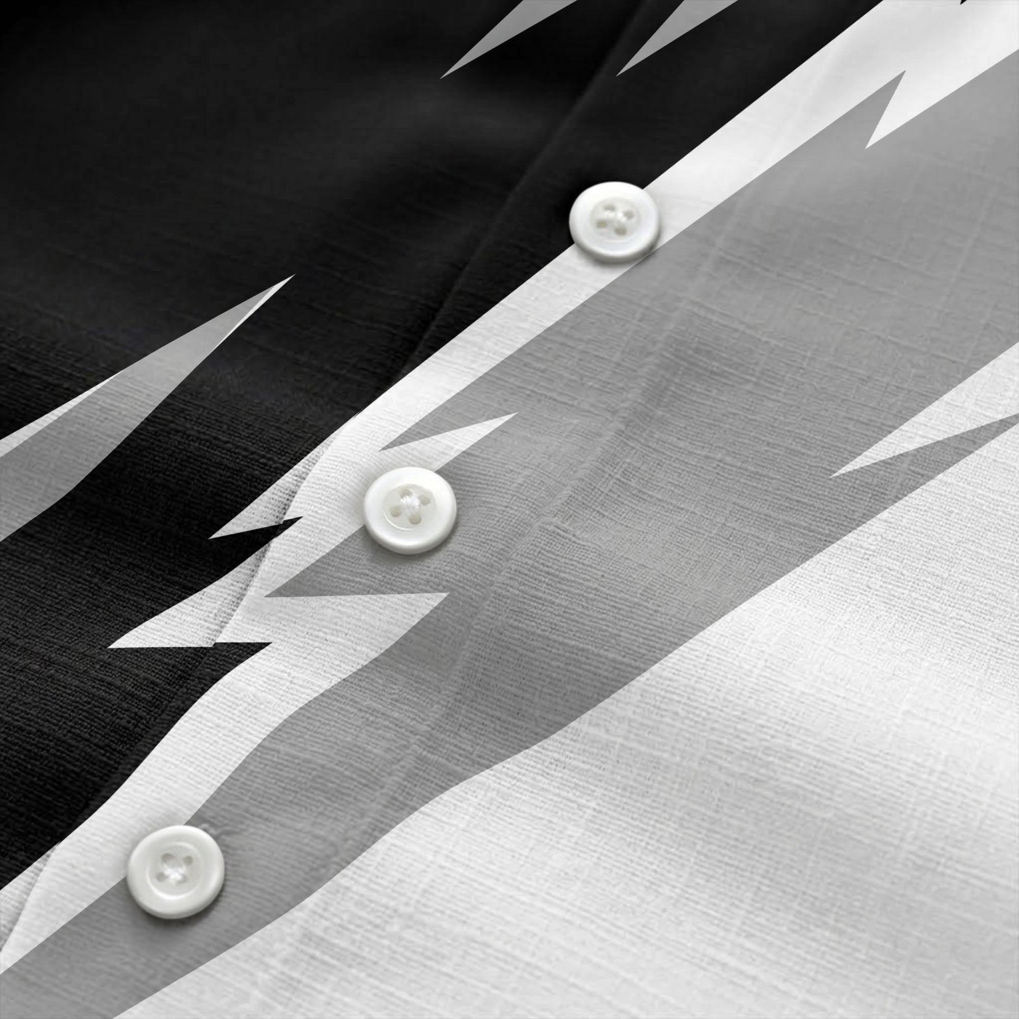 lightning bolt & diagonal stripe graphic hawaiian shirt for men