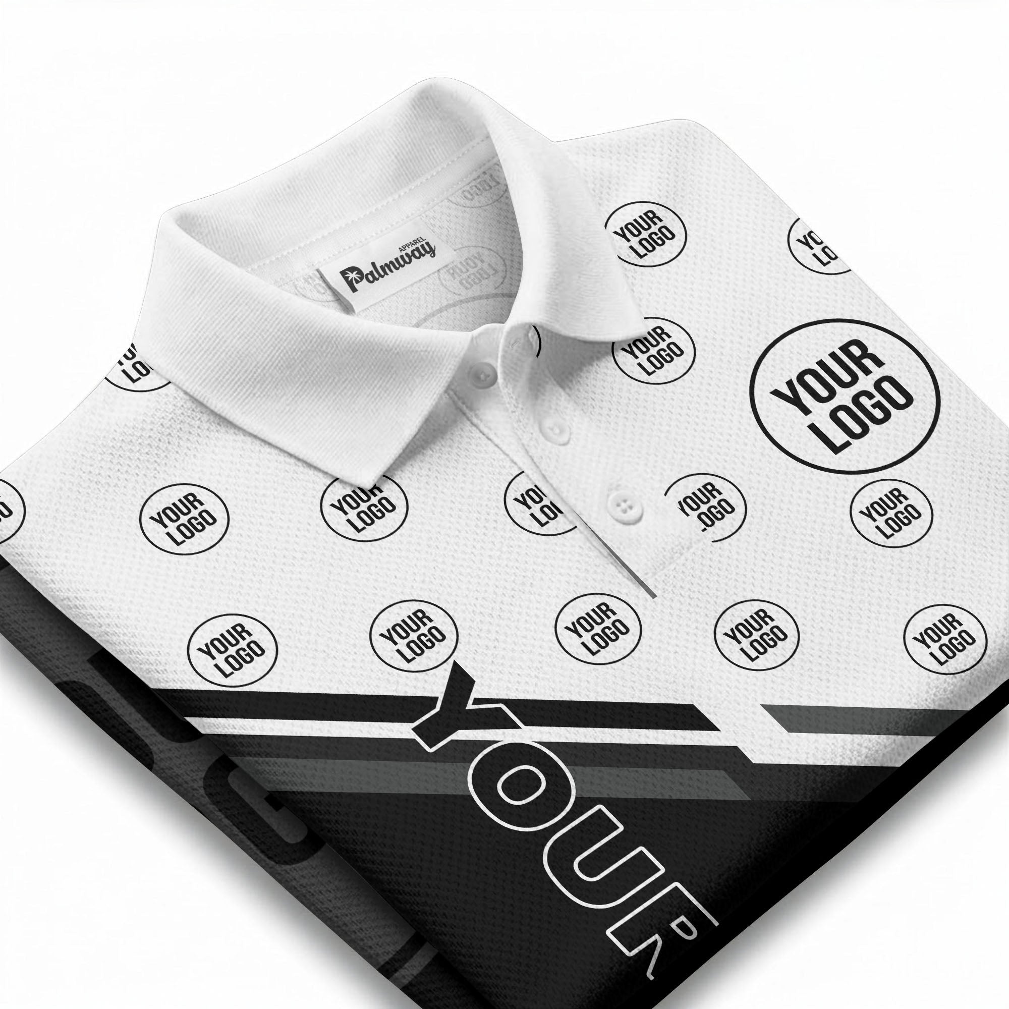 logo repeat diagonal stripe customizable polo shirt for teams