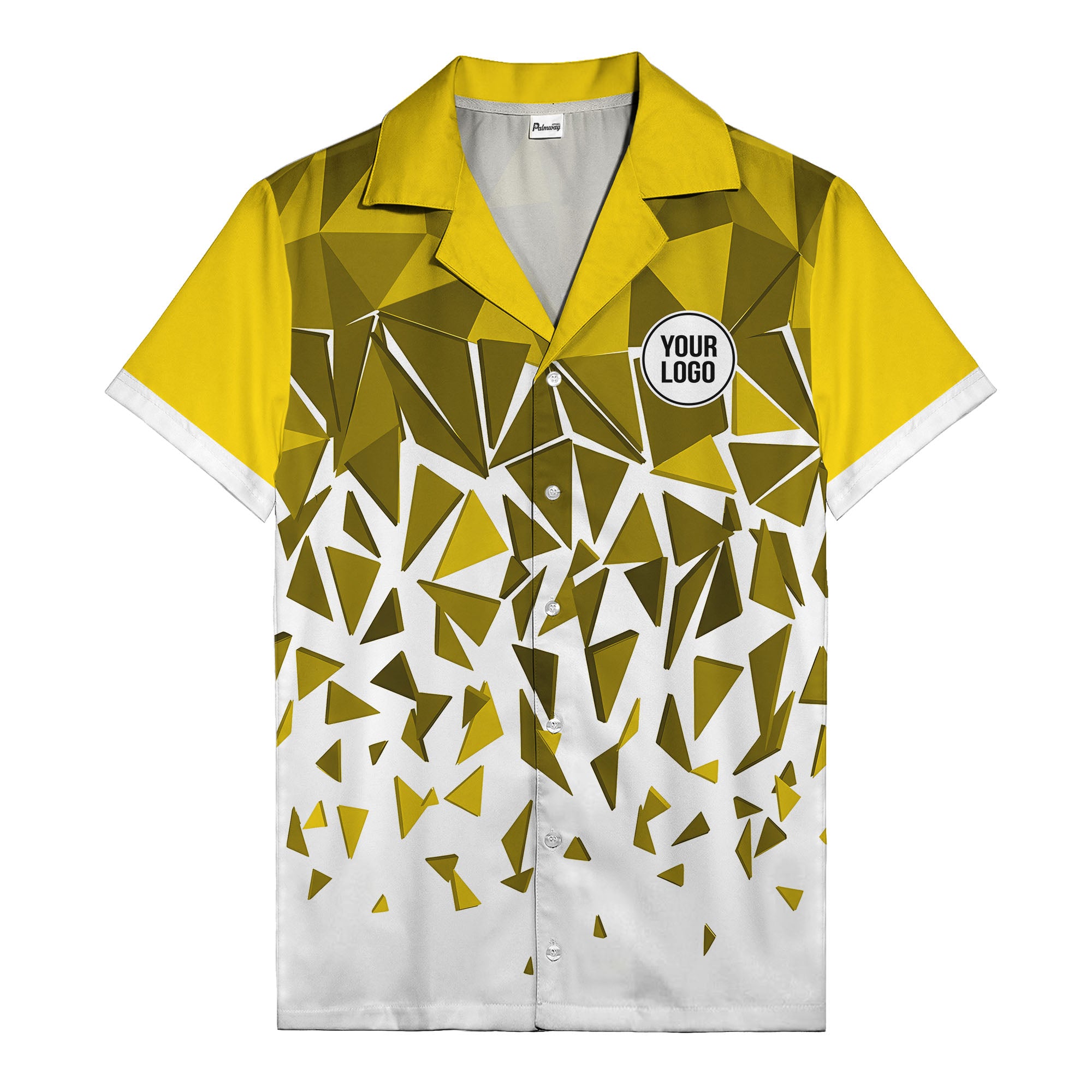 modern abstract triangular geometric hawaiian shirt for men